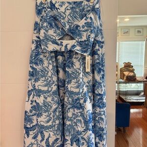 Commense Blue and White Floral Dress